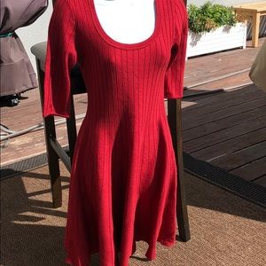 Nic+Zoe red fit and flare dress